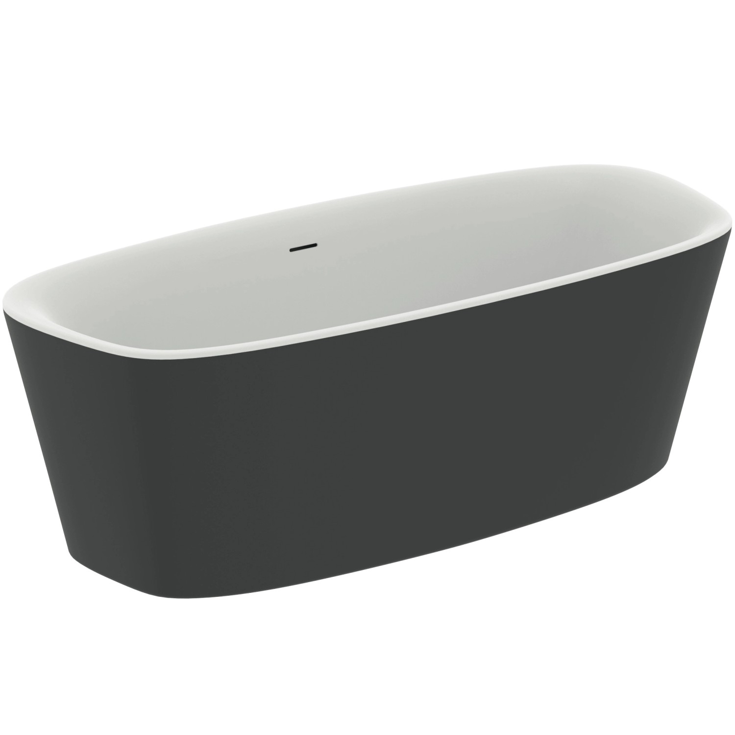 Ideal Standard Oval-Badewanne Dea freistehend 180 cm x 80 cm Schwarz Matt