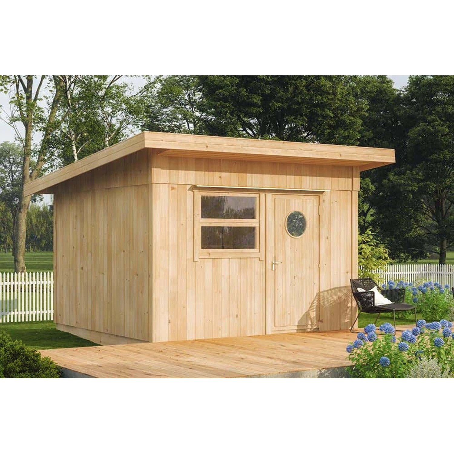 Polhus Gartenhaus Christel Satteldach Unbehandelt 338 cm x 324 cm günstig online kaufen