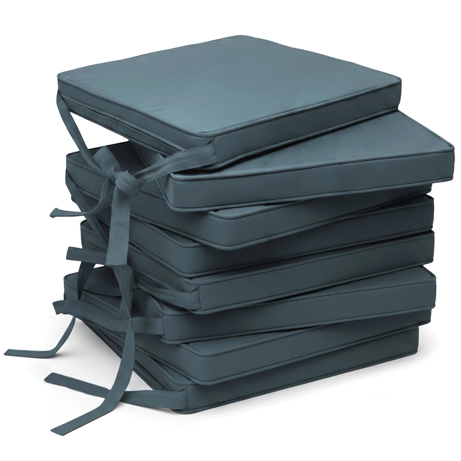 Beautissu 8er Set Loft SK Stuhlkissen Taubenblau 45x40x5cm