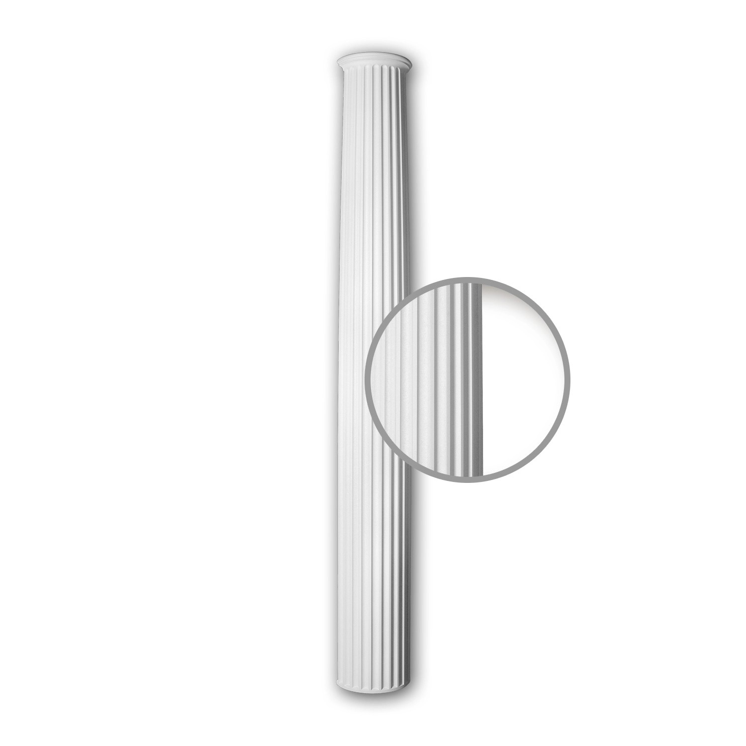 PROFHOME 416201 Halbsäulen Schaft Fassadenstuck Säule Fassaden Element 29,5 cm x 14,8 cm x 239,5 cm Weiß