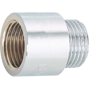 Verchromte Hahnverlängerung aus Messing, 18,6 mm x 21 mm, 20 mm lang, für Gewindefittings.