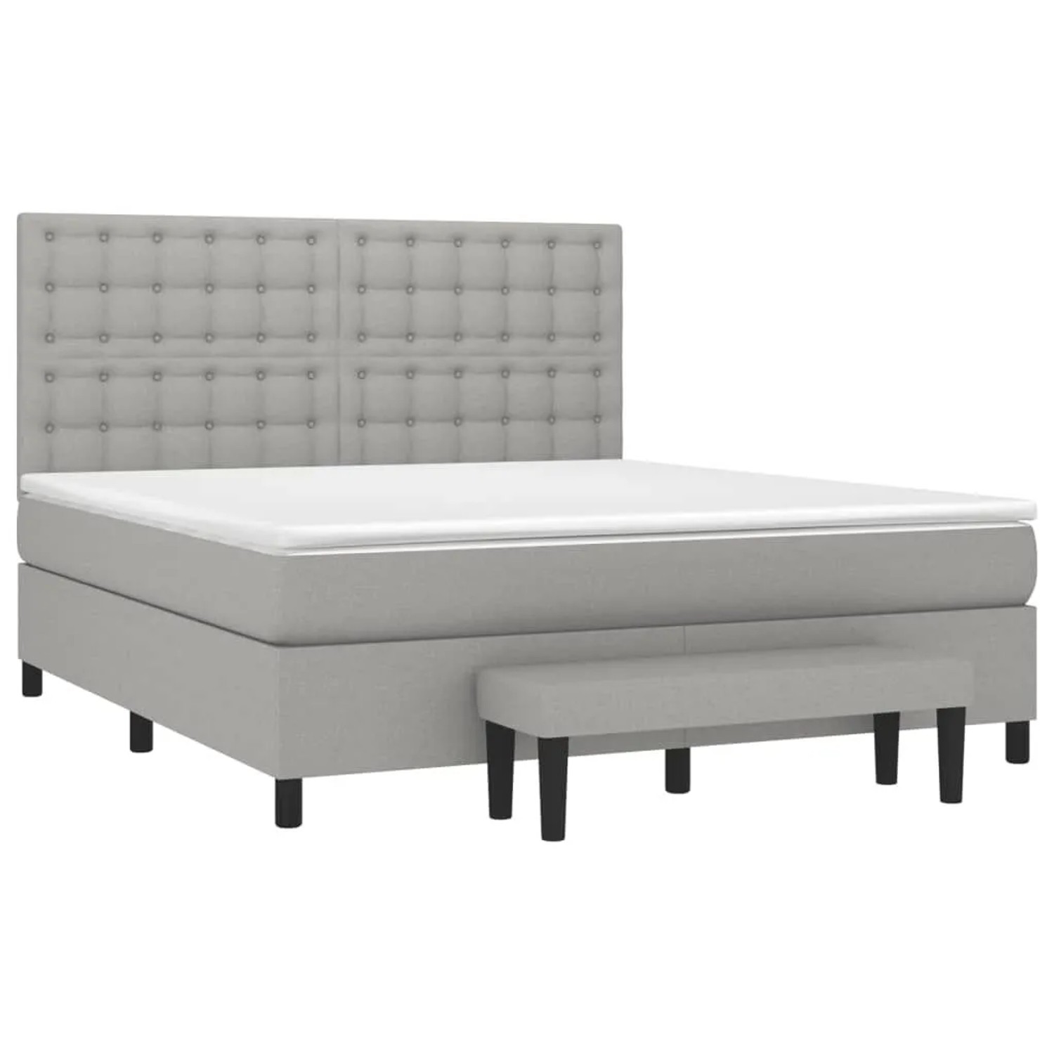 vidaXL Boxspringbett mit Matratze Hellgrau 160x200 cm Stoff 3136925 günstig online kaufen