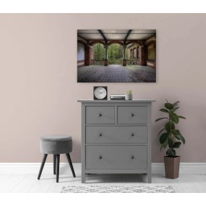 Leinwandbild Lost Places Villa, historisches Wandbild (120x80 cm) für Wohnzimmer und Schlafzimmer.