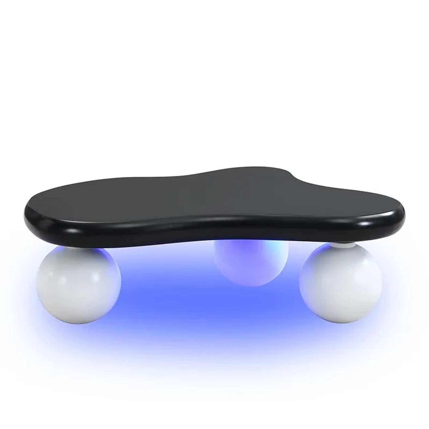 okwish Couchtisch Cloud Style mit LED-Beleuchtung Rundbein-Design Schwarz/Weiß