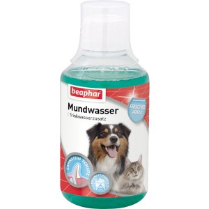 Beaphar Mundwasser für Hunde und Katzen, 250ml Flasche für frischen Atem und Zahnpflege.