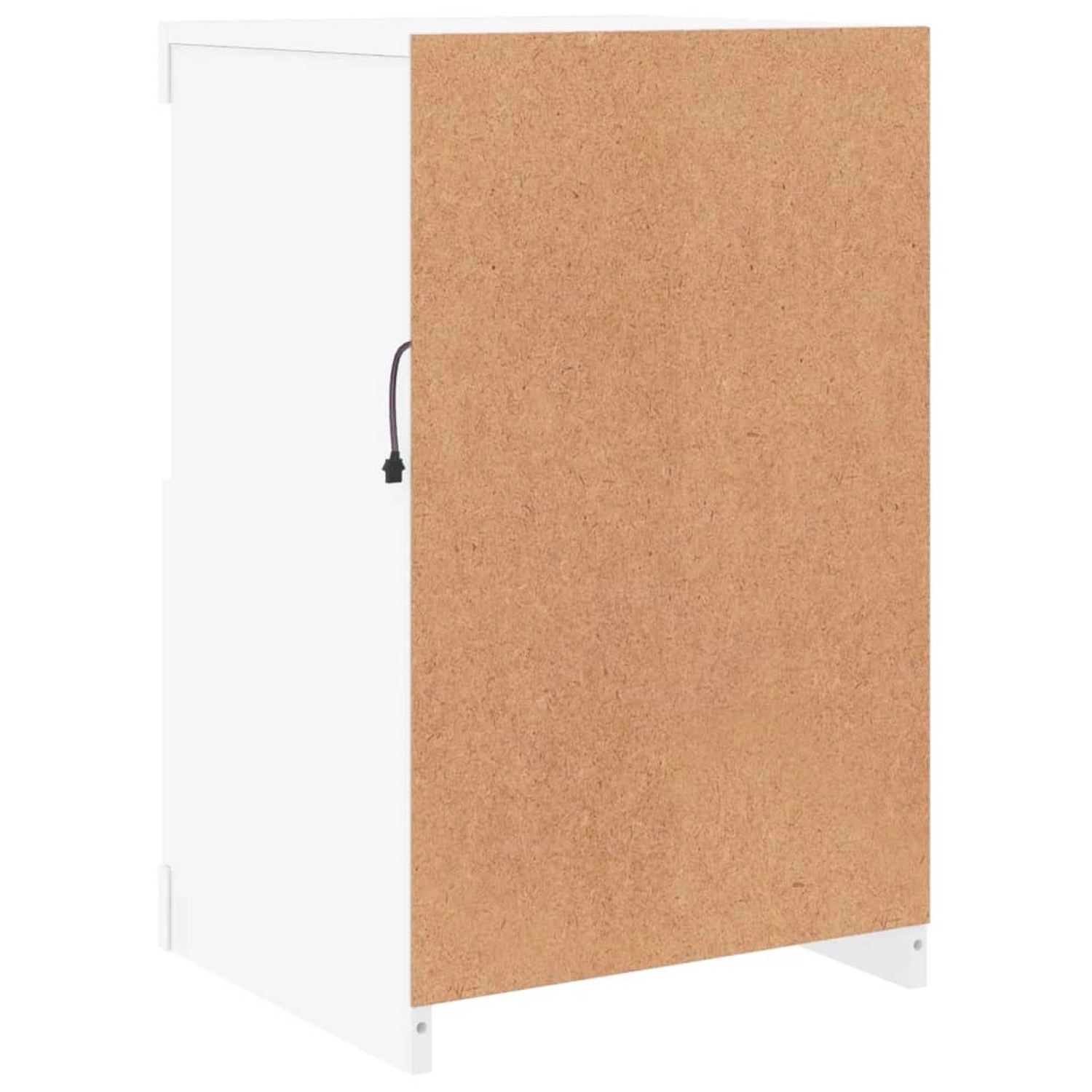 Weißer vidaXL Beistellschrank mit LED-Leuchten, Büroschrank aus Holzwerkstoff.