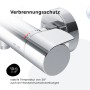 AM.PM X-Joy Thermostat-Duscharmatur aus Chrom, Nahaufnahme mit Verbrühschutz.