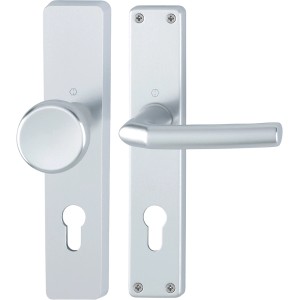 Hoppe Langschild-Garnitur Birmingham, Aluminium, für Wohnungsabschluss-Türen.