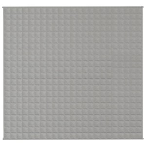Graue vidaXL Gewichtsdecke (220x235 cm, 15 kg) mit quadratischer Steppung.