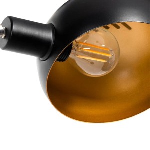 QAZQA Design-Stehlampe Schwarz mit Gold 5 Lichter Sixties Marmo