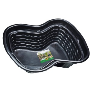 Schwarzes Heissner Teichbecken PE 250 l für den Wassergarten.