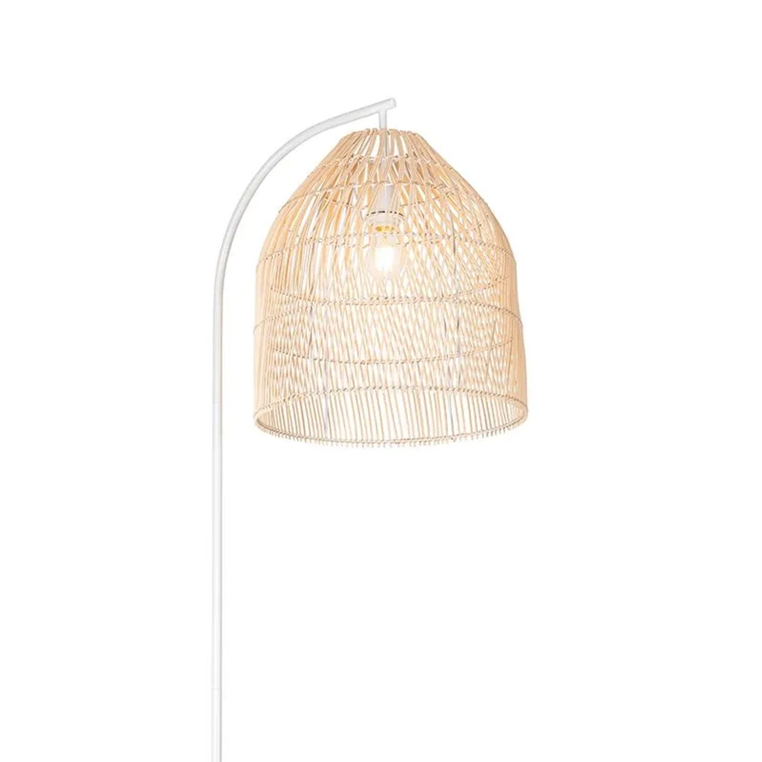 QAZQA Land Stehlampe Weiß mit Rattan Sam_3