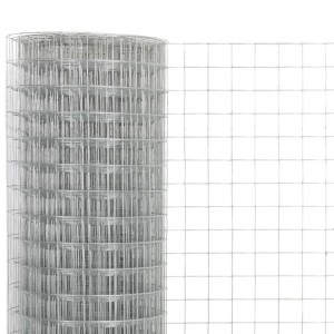 vidaXL Drahtzaun Verzinkter Stahl 25x1,5 m Silbern 143621