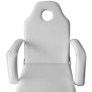 Weißer, tragbarer Kosmetikstuhl/Massagesessel von vidaXL mit Kunstlederbezug.