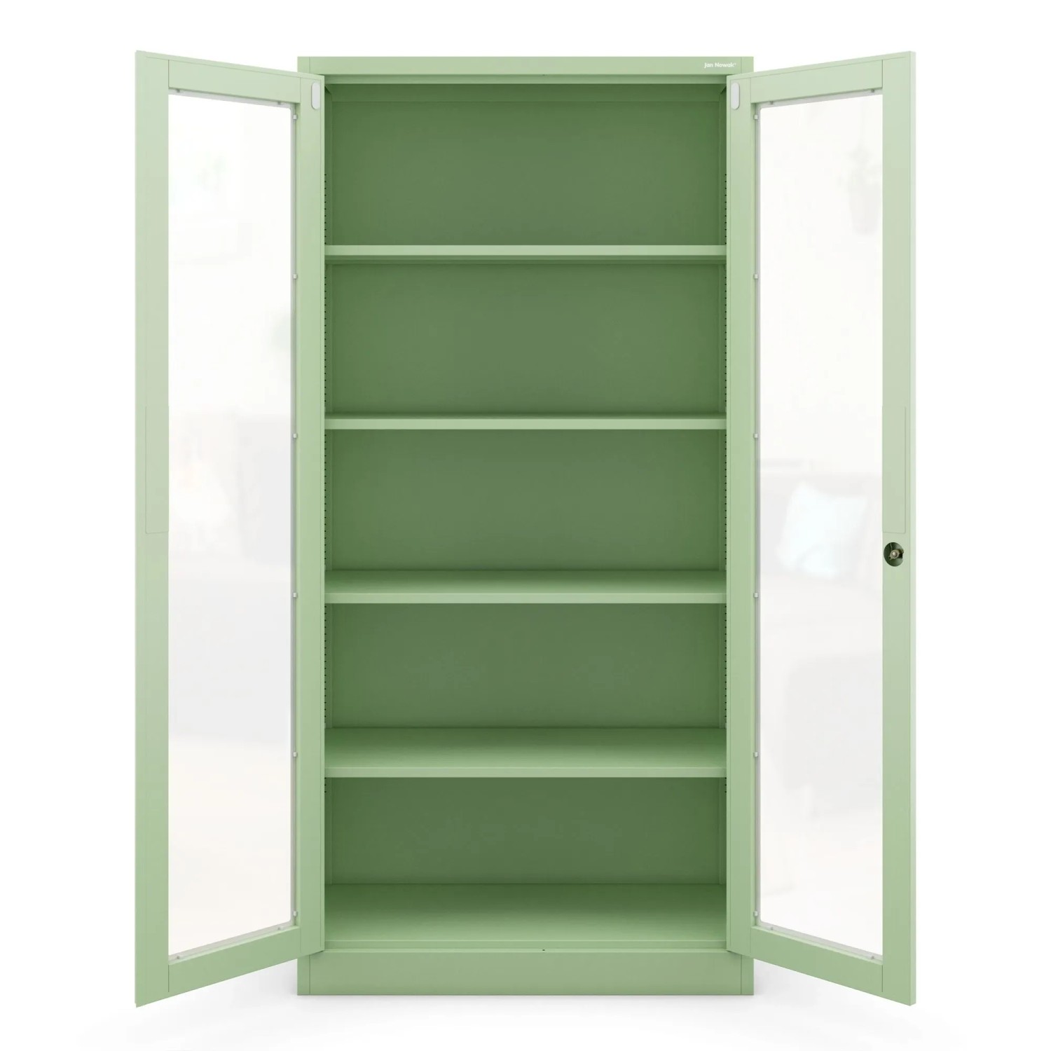 JAN NOWAK Vitrinenschrank AMELIA 185 x 90 x 40cm Fresh Style Pastellgrün