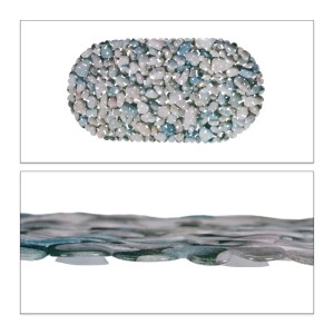 Relaxdays Badewannenmatte PVC Natur Steinoptik Rutschfest 68 cm x 36 cm x 0,5 cm 0,49 kg