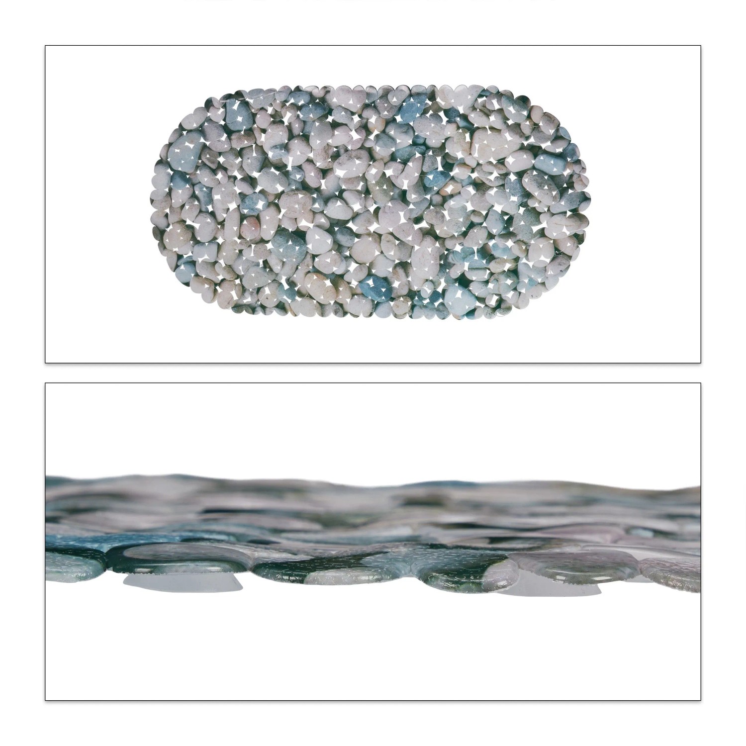 Relaxdays Badewannenmatte PVC Natur Steinoptik Rutschfest 68 cm x 36 cm x 0,5 cm 0,49 kg