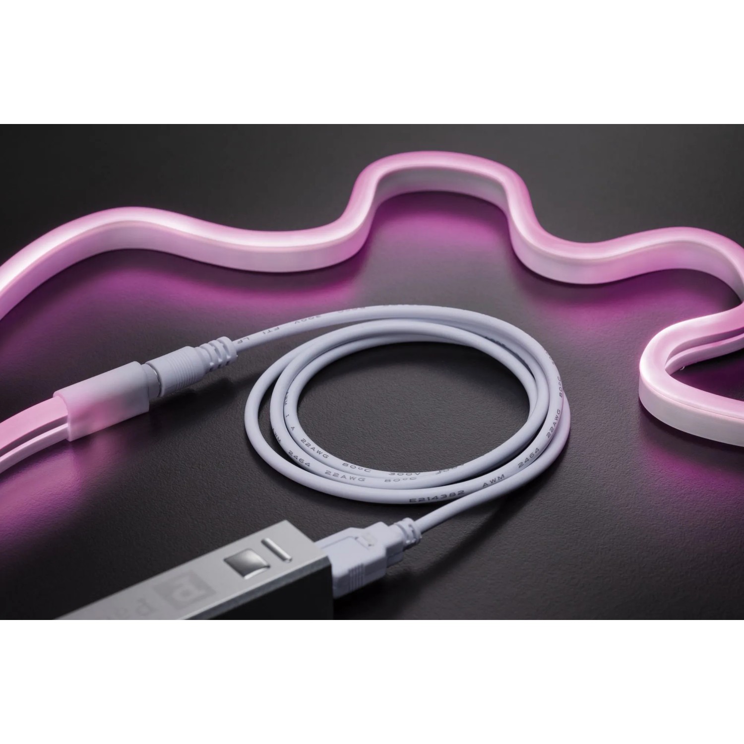 Paulmann LED Strip Neon Colorflex USB Pink, 1m, 4,5W, 5V. Pinker LED-Streifen mit USB-Anschluss.