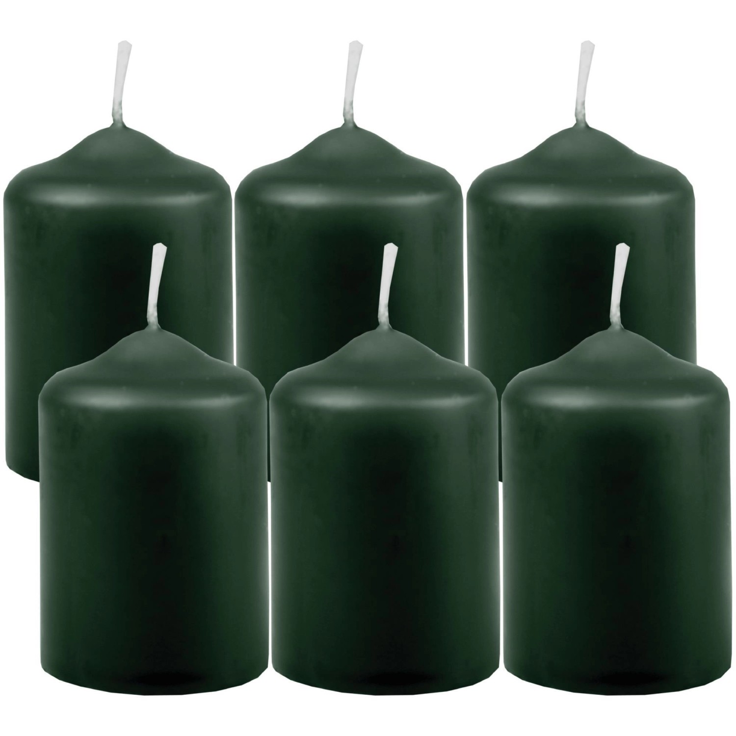 HS Candle Stumpenkerzen Ø4cm 6er Pack Dunkelgrün günstig online kaufen