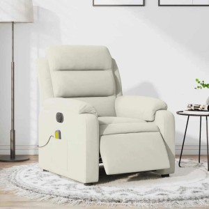 vidaXL Massagesessel Elektrisch Creme Samt 3205090
