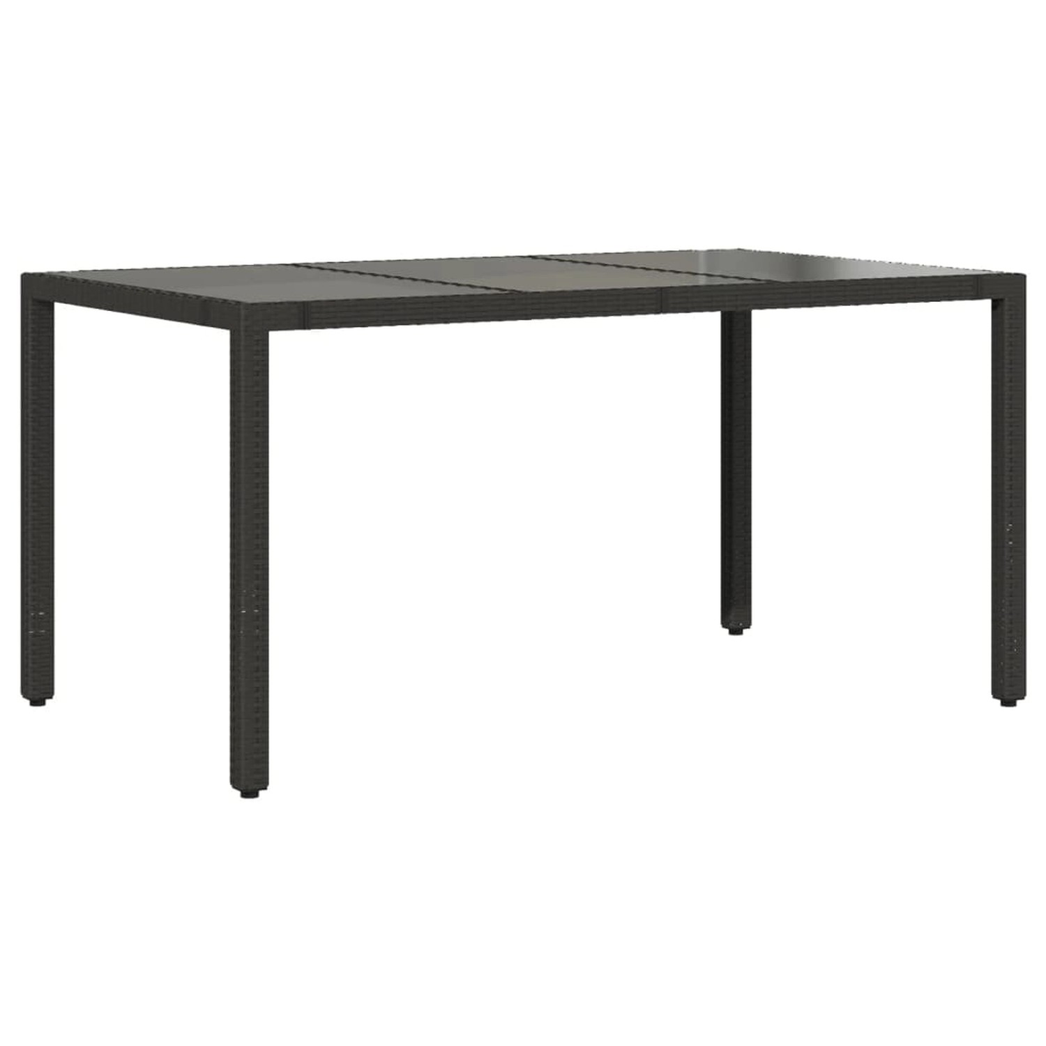 vidaXL Gartentisch mit Glasplatte Schwarz 150x90x75 cm Poly Rattan 365589 günstig online kaufen