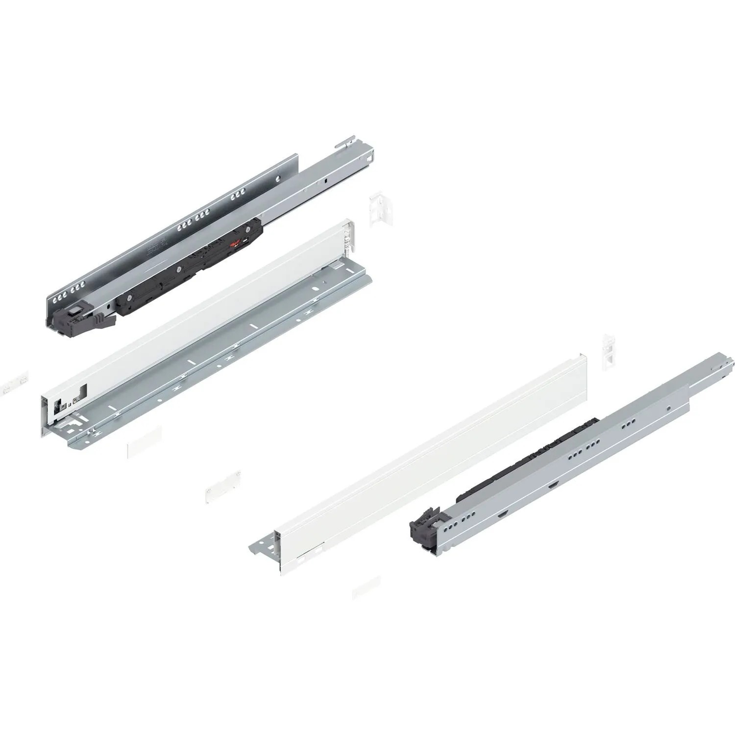 Blum Legrabox Pure Set Höhe N Tip-On Vollauszug 550 mm 70 kg Seidenweiß 1 Paar