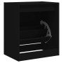 Schwarzer vidaXL Schuhschrank (60x42x69 cm) aus Holzwerkstoff mit offener Schuhklappe.