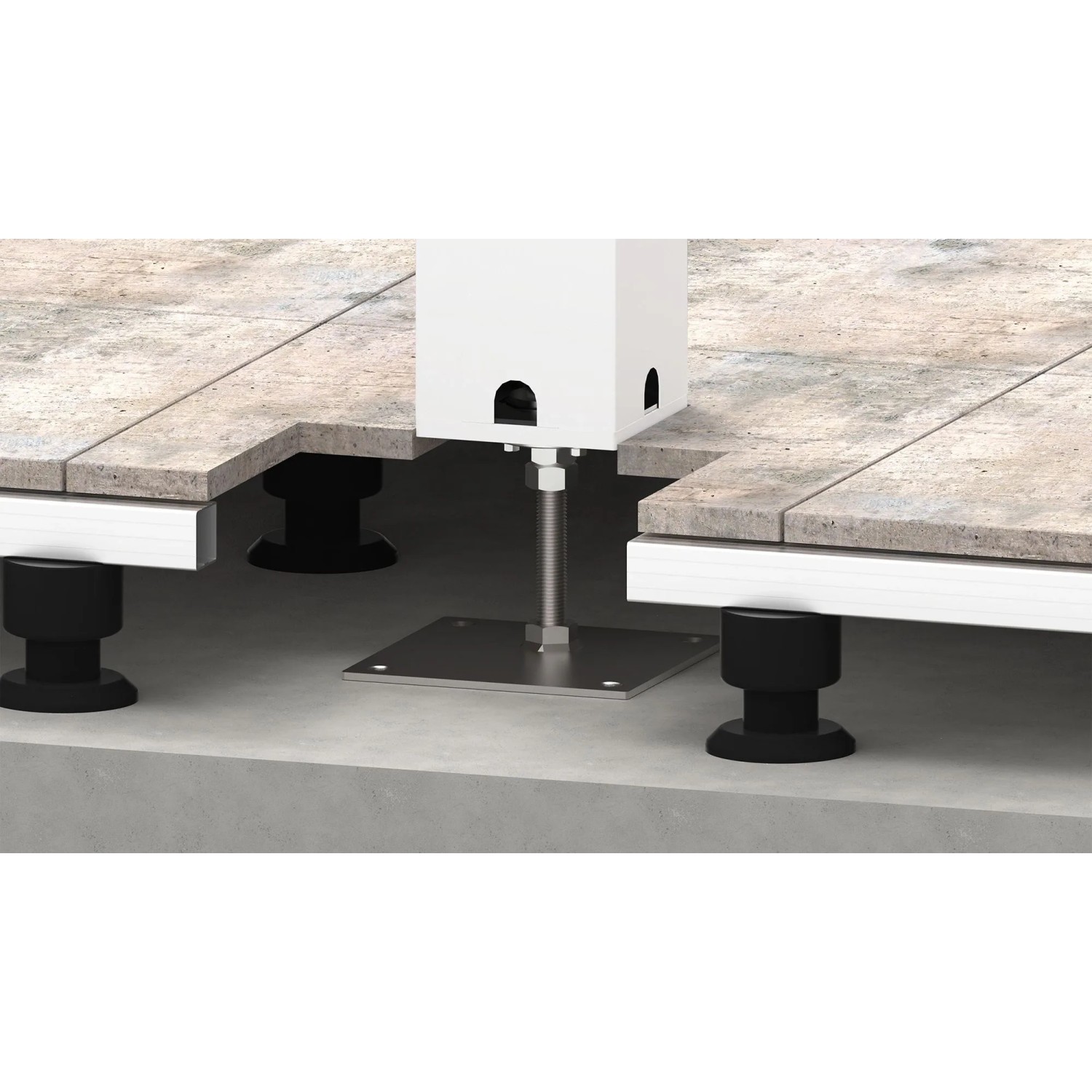 Biohort Grundplatte Höhenverstellbar für Pergola Weiß