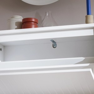 Detailansicht: Weißer Schuhkipper mit 2 Klappen von SoBuy, Schuhkommode für den Flur.