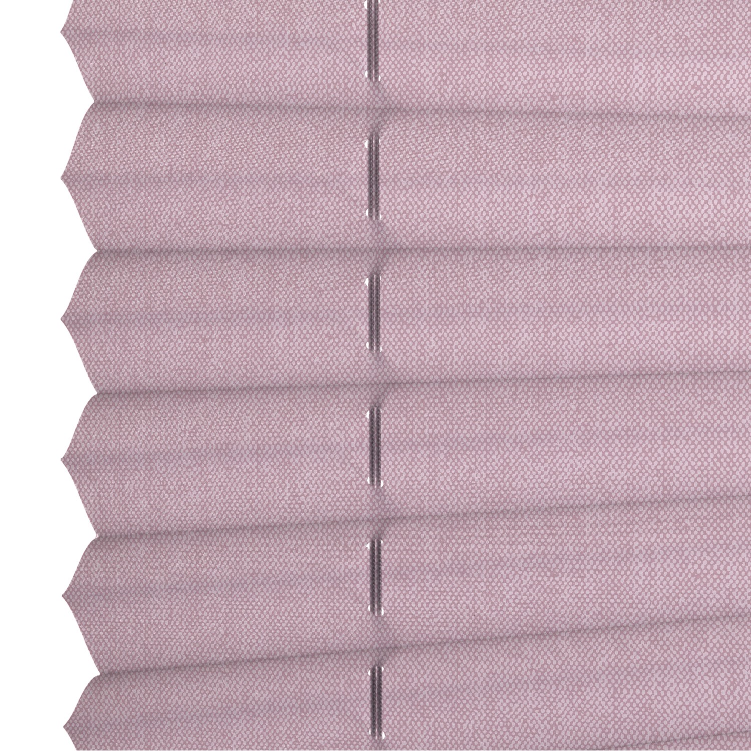 Rosa Wohnidee Plissee, 40x130 cm, mit zwei Bedienschienen. Blickdichtes, lichtdurchlässiges Polyester.