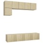 VidaXL TV-Schrank-Set, 5-teilig, Sonoma-Eiche, Holzwerkstoff, Hängeelemente für Wohnzimmer.