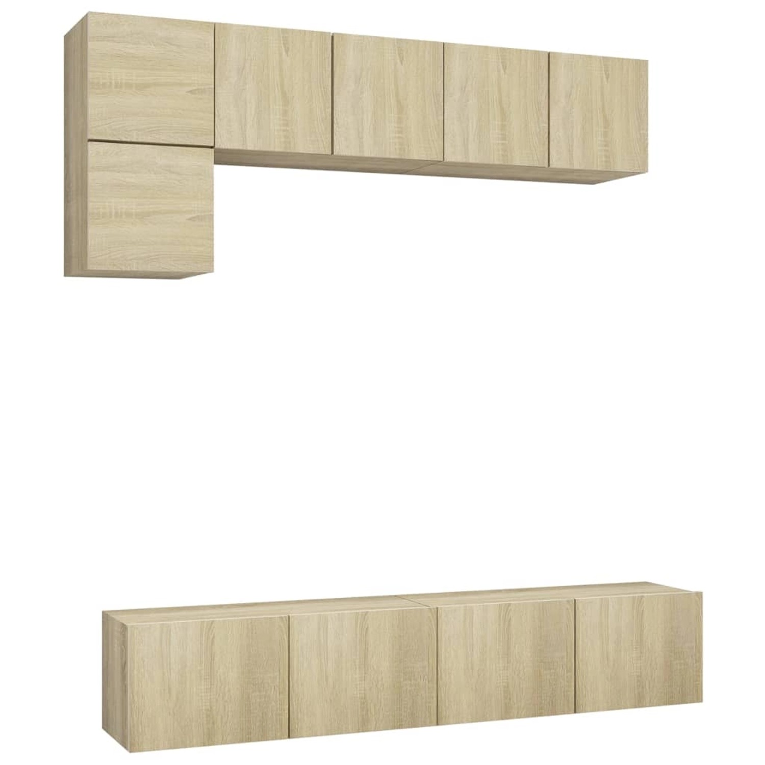 VidaXL 5-tlg. TV-Schrank-Set Sonoma-Eiche Holzwerkstoff 3 günstig online kaufen
