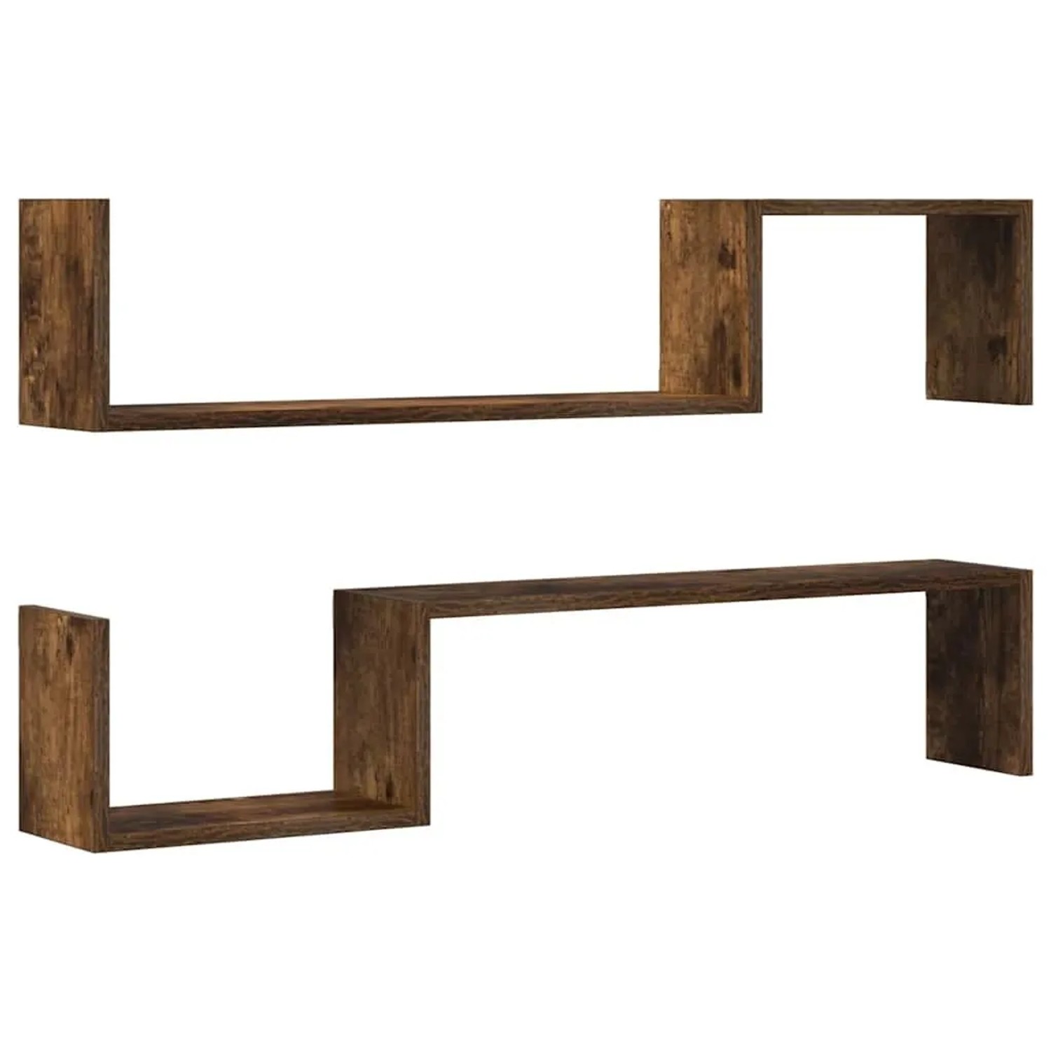 vidaXL Wandregale 2 Stk. Räuchereiche 100x15x20 cm Holzwerkstoff 815933