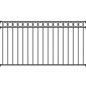 Metallzaun Grund-Set Circle, Anthrazit, 100x1000 cm, zum Einbetonieren. Gartenzaun mit Kreisornamenten.