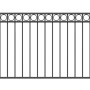 Metallzaun Grund-Set Circle, Anthrazit, 100x1000 cm, zum Einbetonieren. Gartenzaun mit Kreisornamenten.