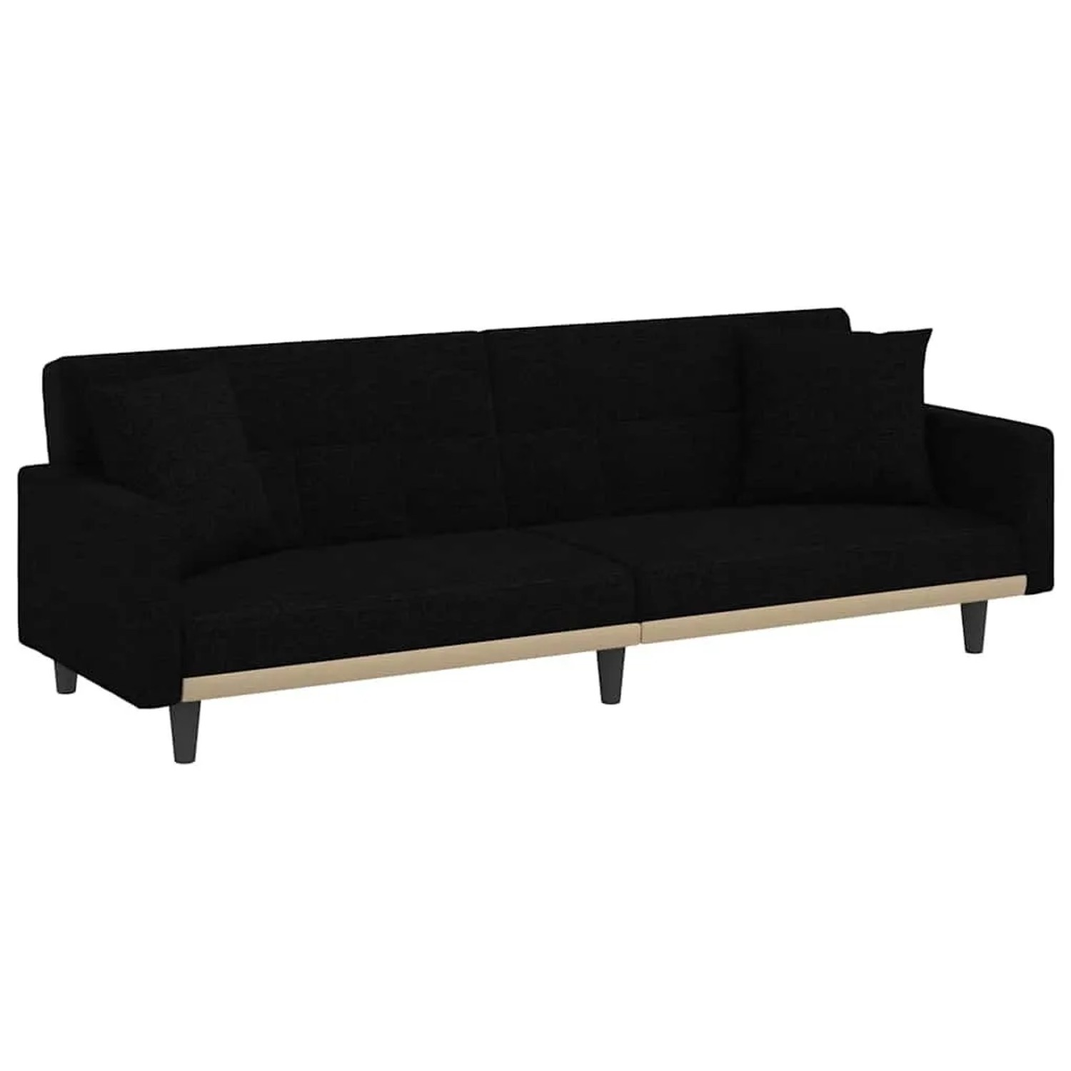 vidaXL Schlafsofa mit Kissen Schwarz Stoff 351877
