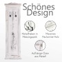 Wandgarderobe H33 2er-Set im Shabby-Look, weißes Holz mit Metallhaken.