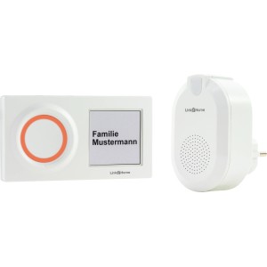 Link2Home WiFi Funkgong in Weiß mit Klingeltaster und Gong für die Steckdose.