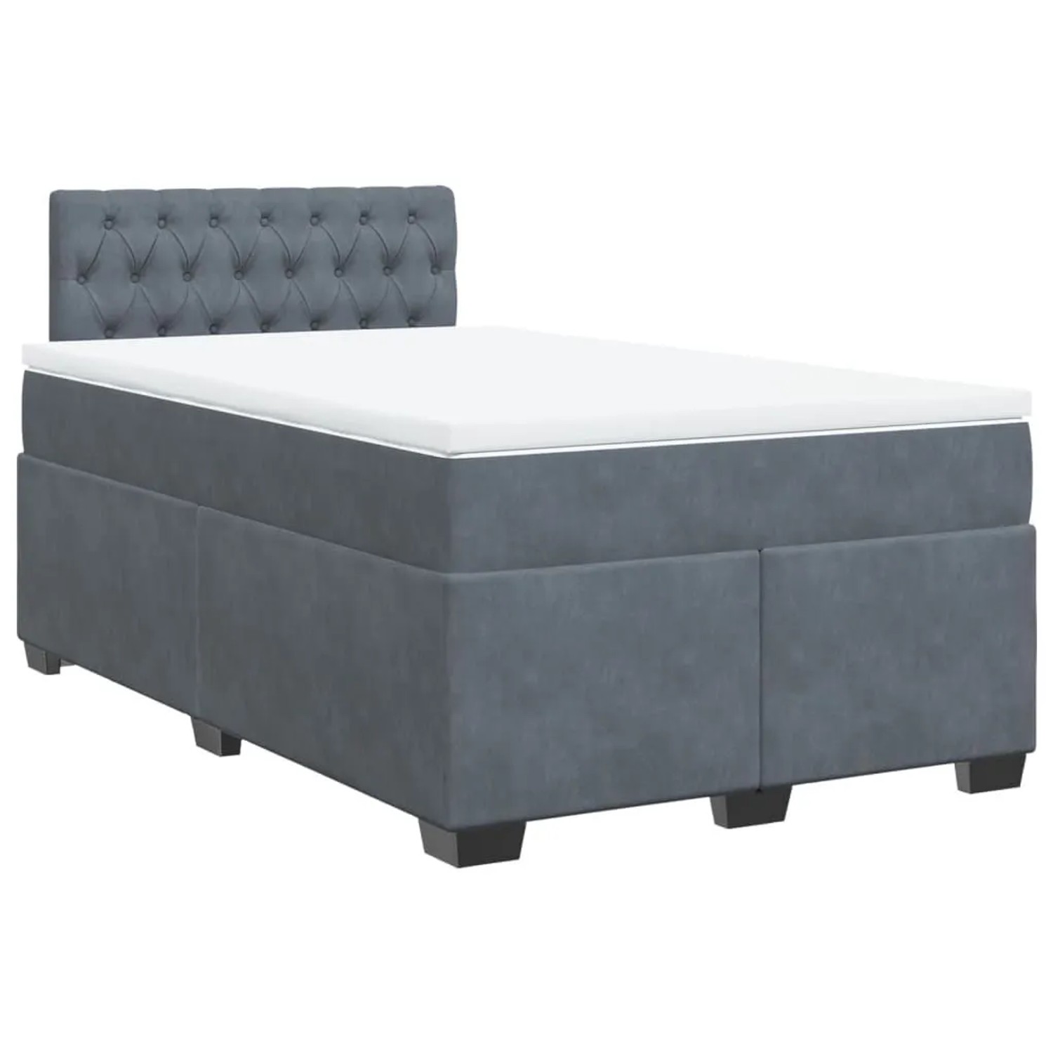 vidaXL Boxspringbett mit Matratze Dunkelgrau 120x200 cm Samt 3288589 günstig online kaufen