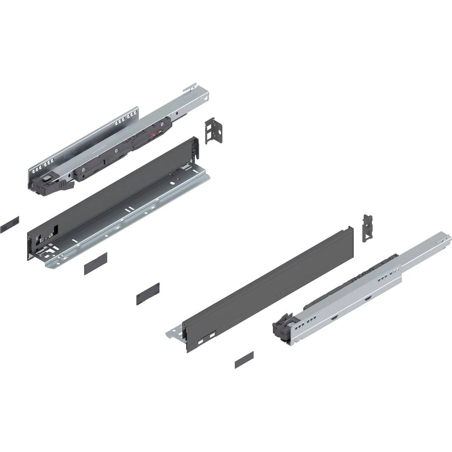 Blum Legrabox Pure Set Höhe N Tip-On Vollauszug 450 mm 40 kg Oriongrau 1 Paar