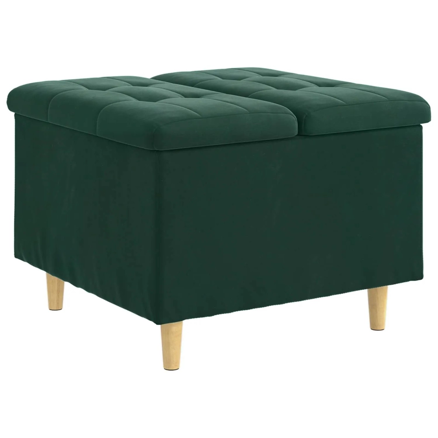 vidaXL Aufbewahrungsottomane Dunkelgrün 60 x 60 x 45 cm Samt 876827