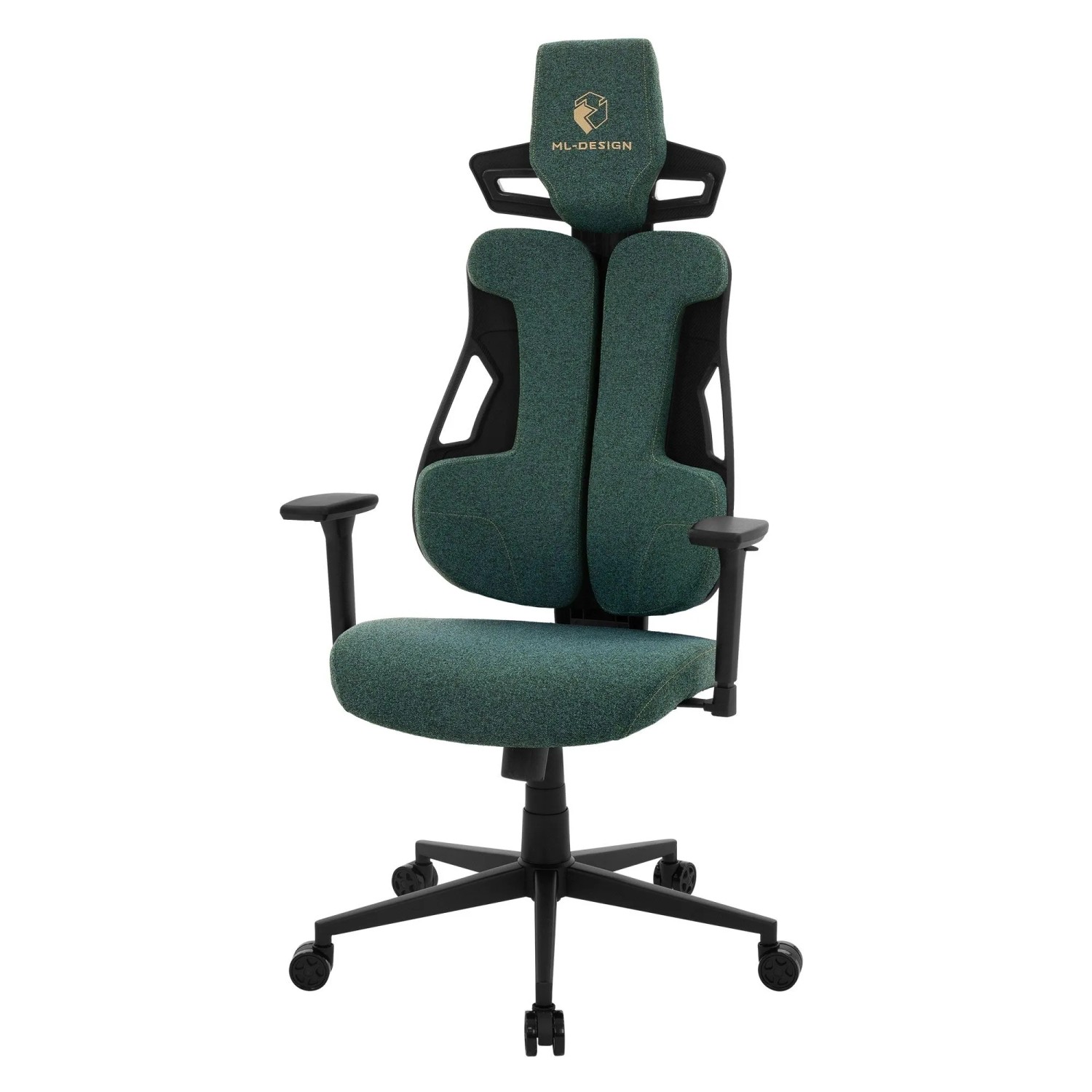 ML-Design Gaming Stuhl mit Stoffbezug in Grün Individuell Einstellbar