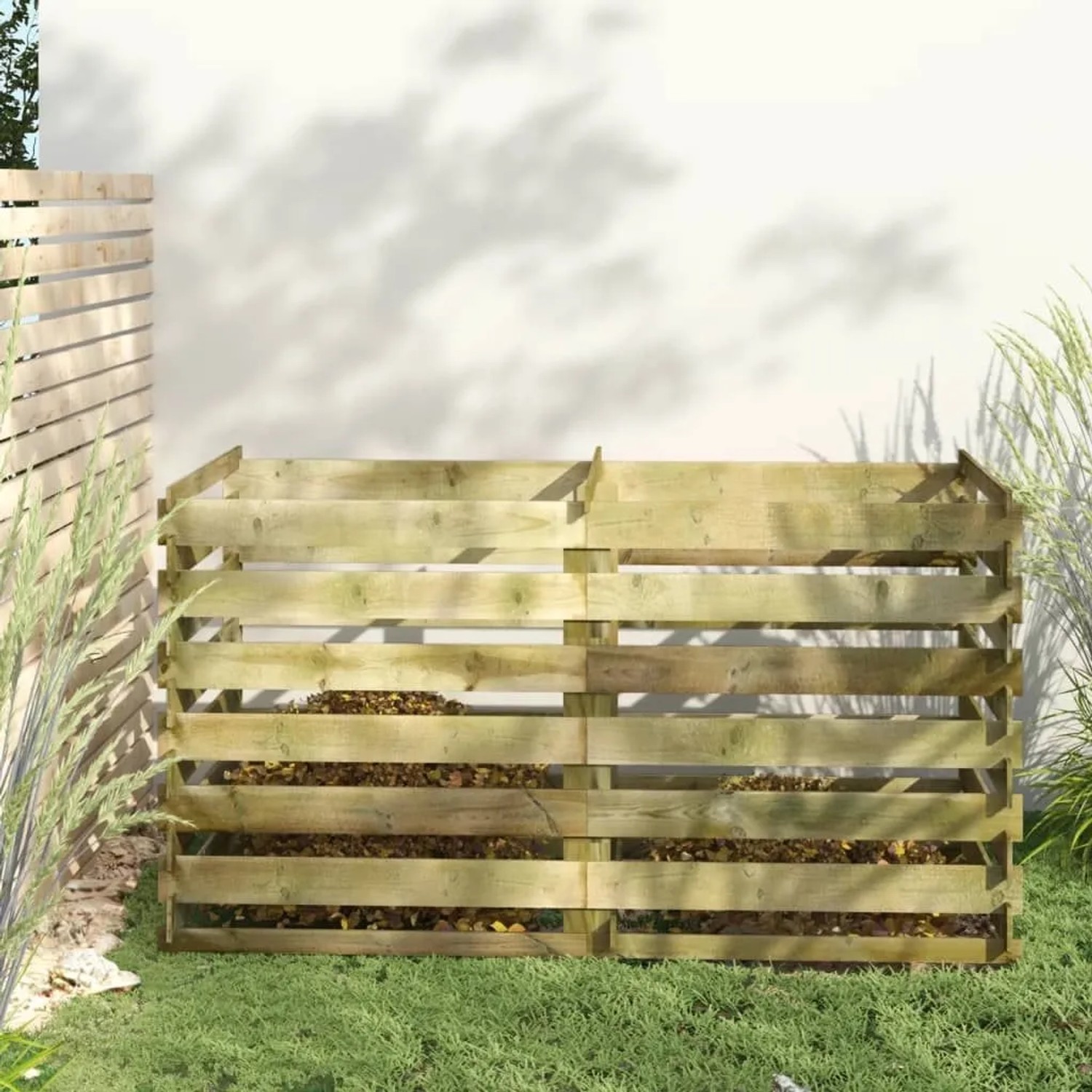 DELUKE Komposter Garten ANDRI 180x90x90cm Kiefernholz Imprägniert Lattenrostkomposter Komposter Holz Schnellkomposter_2