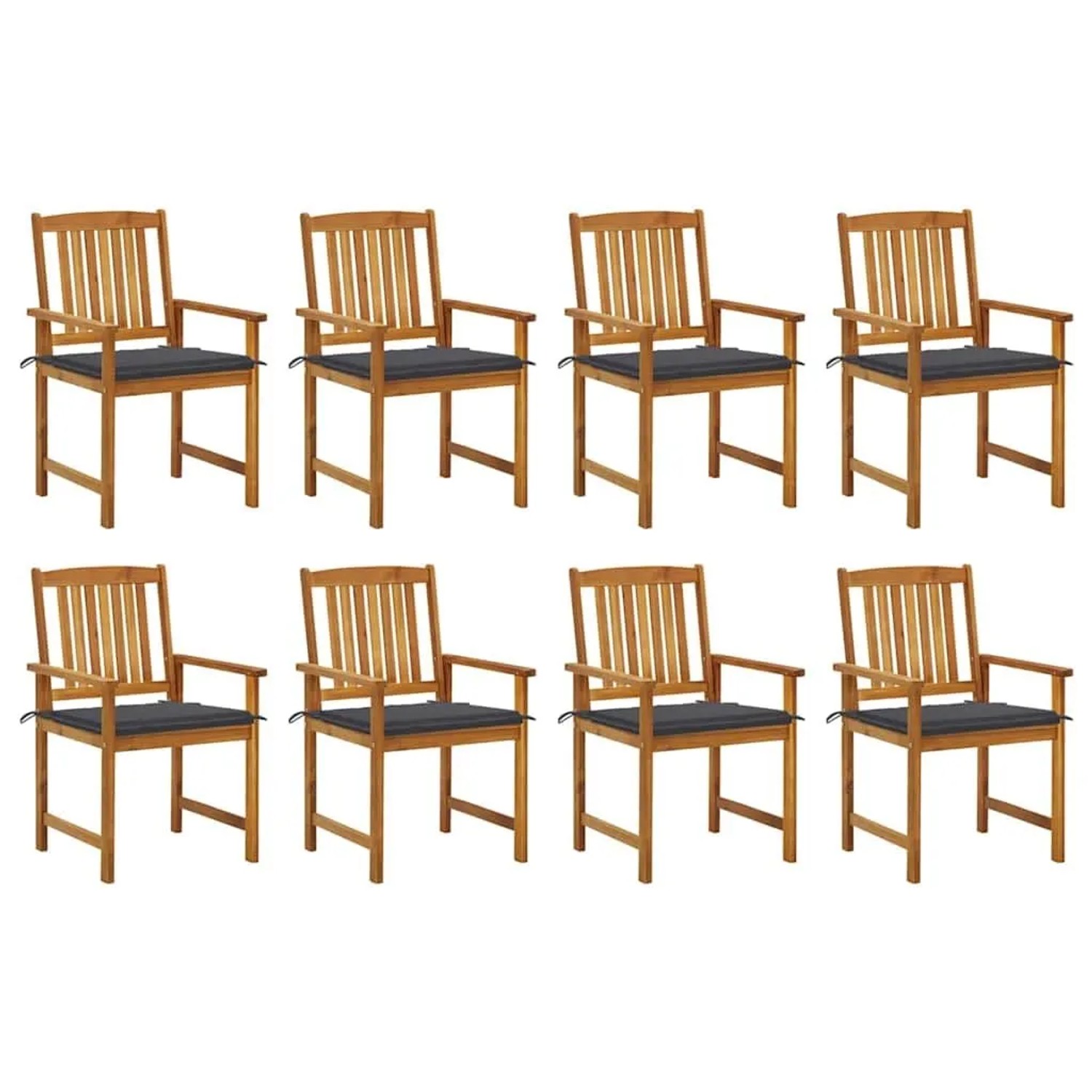 vidaXL Gartenstühle mit Kissen 8 Stk Massivholz Akazie 3078166