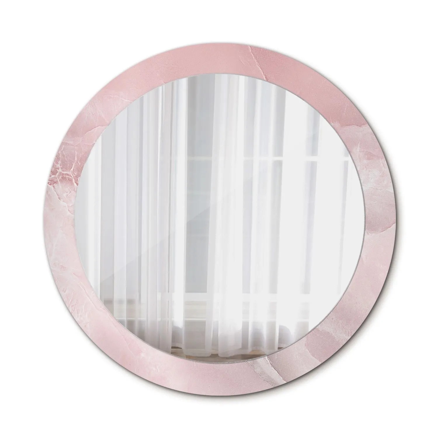 Tulup Spiegel mit Aufdruck Rosa Stein 90x90 cm Runder Spiegel mit Dekorativ günstig online kaufen