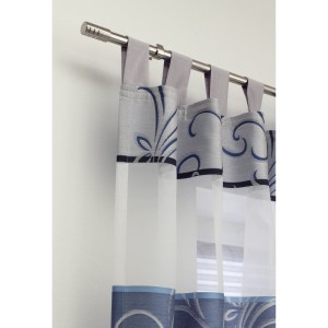 Gardinia Gardinenstangen-Set Zylinder Edelstahl, ausziehbar von 120-210 cm, mit Vorhang.