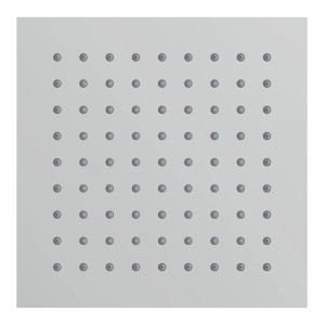 Quadratische Schütte Kopfbrause Strasbourg aus Edelstahl mit Antikalk-Noppen.