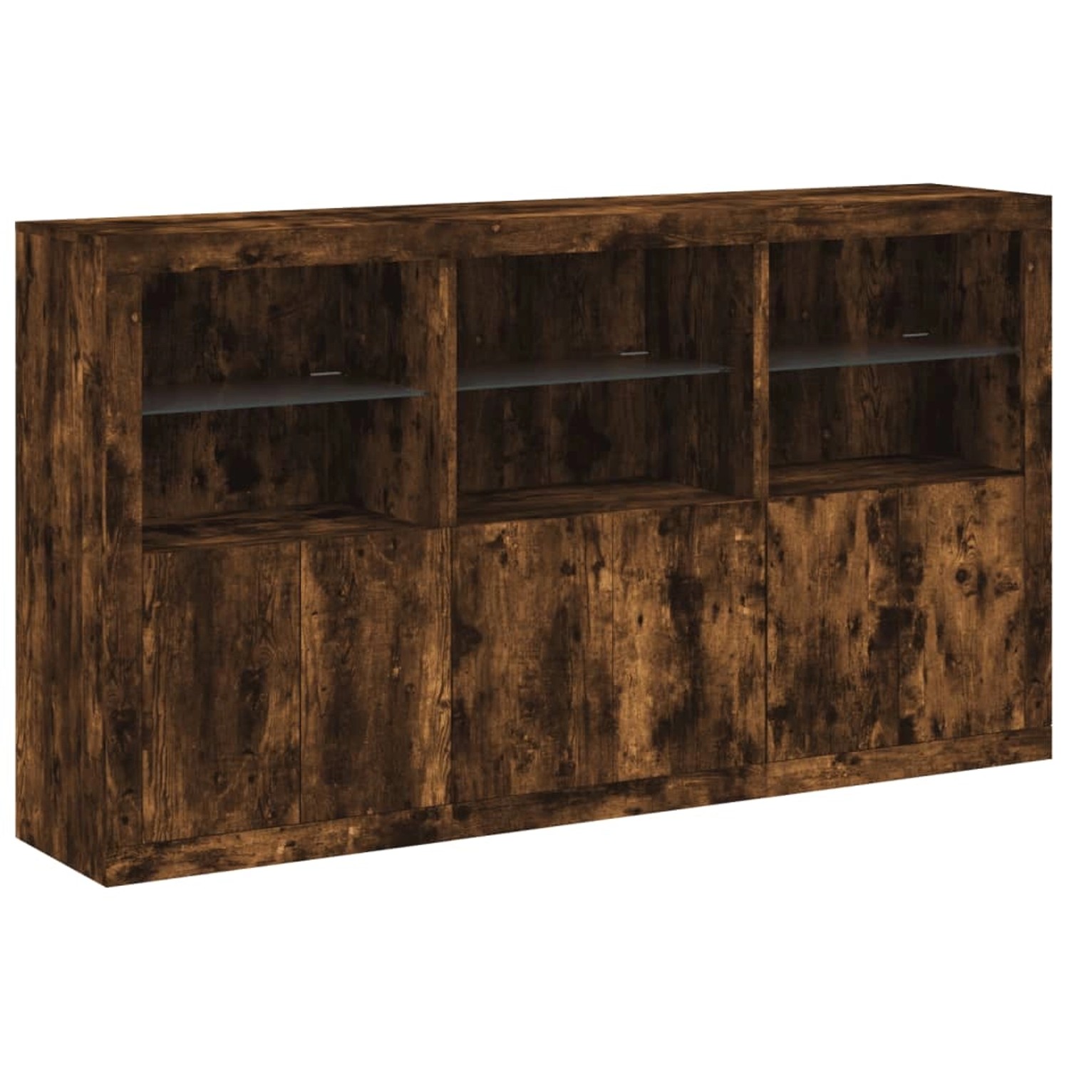 vidaXL Sideboard mit LED-Leuchten Räuchereiche 181,5x37x100 cm 3209153 günstig online kaufen