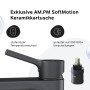 Detailaufnahme: AM.PM Waschtischarmatur X-Joy S Schwarz mit SoftMotion Keramikkartusche.