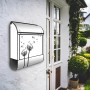 Schwarzer Banjado Design Briefkasten mit Pusteblumen Motiv und Zeitungsfach.